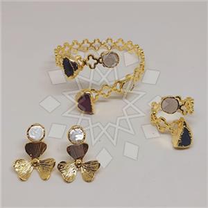Fashion Flower Ring Earring Bracelet Sets