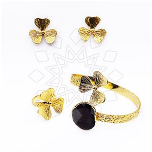 Fashion Flower Ring Earring Bracelet Sets