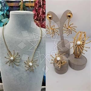 Fashion Flower Ring Earring Necklace Bracelet Sets