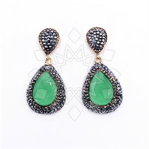 Fashion Gem and Crystals Dangle Earrings