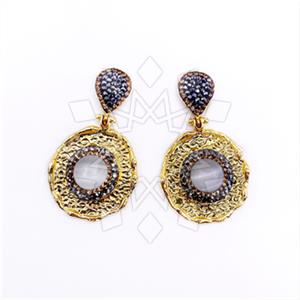 Fashion Gem and Crystals Dangle Earrings