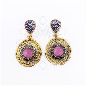 Fashion Gem and Crystals Dangle Earrings
