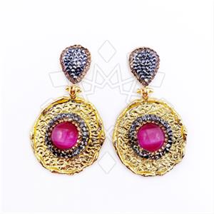 Fashion Gem and Crystals Dangle Earrings