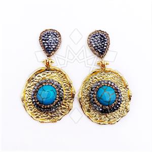 Fashion Gem and Crystals Dangle Earrings