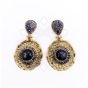 Fashion Gem and Crystals Dangle Earrings