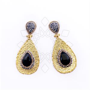 Fashion Gem and Crystals Dangle Earrings
