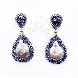 Fashion Gem and Crystals Dangle Earrings