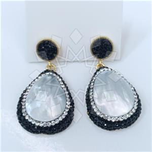 Fashion Gem and Crystals Dangle Earrings