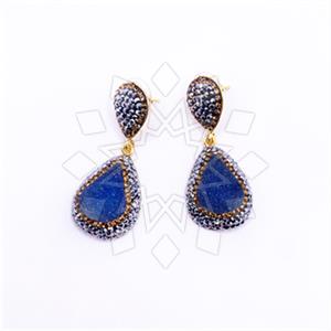 Fashion Gem and Crystals Dangle Earrings