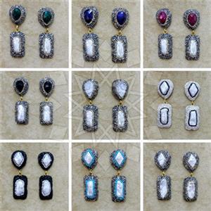 Fashion Gem and Crystals Double Drop Earrings Package