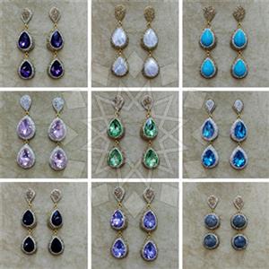 Fashion Gem and Crystals Double Drop Earrings Package