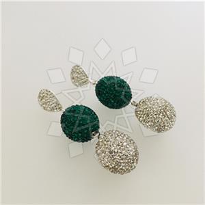 Fashion Gem and Crystals Double Drop Earrings