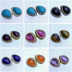 Fashion Gem and Crystals Double Gemstone Rings Package