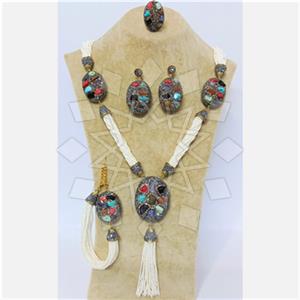 Fashion Gem and Crystals Ring Earring Necklace Bracelet Sets