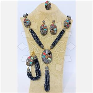 Fashion Gem and Crystals Ring Earring Necklace Bracelet Sets