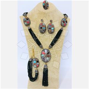 Fashion Gem and Crystals Ring Earring Necklace Bracelet Sets