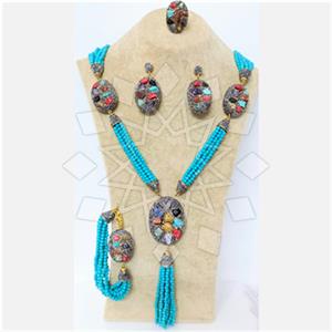 Fashion Gem and Crystals Ring Earring Necklace Bracelet Sets