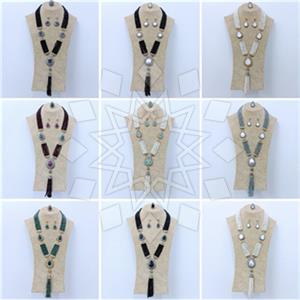 Fashion Gem and Crystals Ring Earring Necklace Sets Package