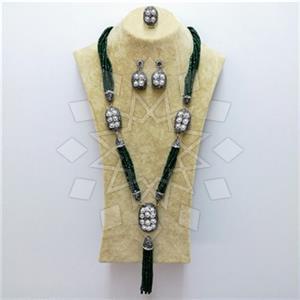 Fashion Gem and Crystals Ring Earring Necklace Sets