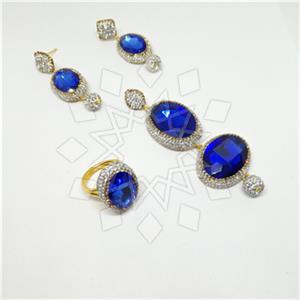 Fashion Gem and Crystals Ring Earring Pendant Sets
