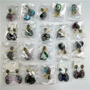 Fashion Gem and Crystals Single Drop Earrings Package