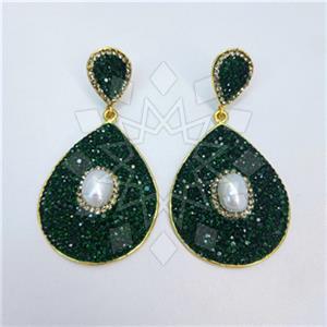 Fashion Gem and Crystals Single Drop Earrings