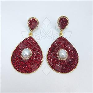 Fashion Gem and Crystals Single Drop Earrings