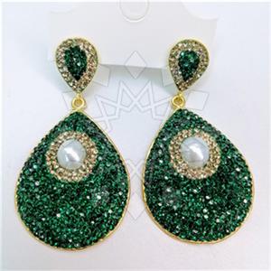 Fashion Gem and Crystals Single Drop Earrings