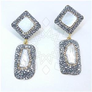 Fashion Gem and Crystals Single Drop Earrings
