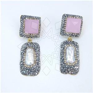 Fashion Gem and Crystals Single Drop Earrings