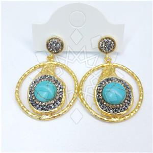 Fashion Gem and Crystals Single Drop Earrings