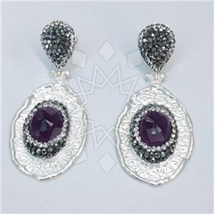 Fashion Gem and Crystals Single Drop Earrings