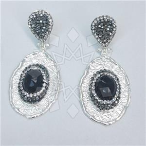 Fashion Gem and Crystals Single Drop Earrings