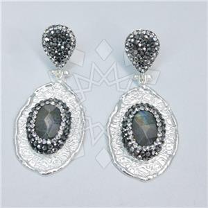Fashion Gem and Crystals Single Drop Earrings