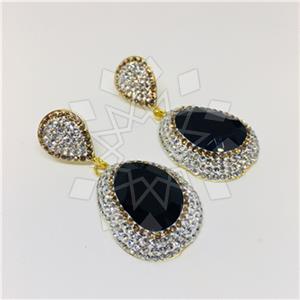 Fashion Gem and Crystals Single Drop Earrings