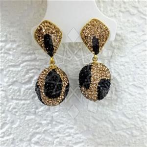 Fashion Gem and Crystals Single Drop Earrings