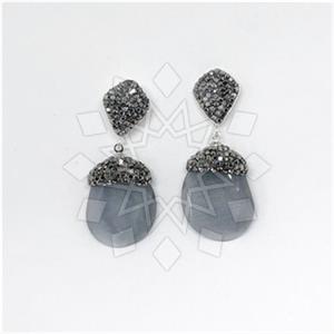 Fashion Gem and Crystals Single Drop Earrings