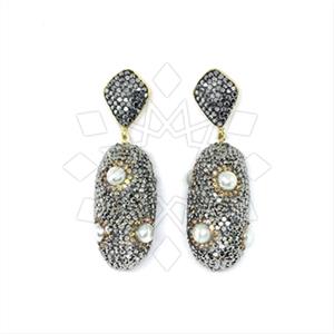 Fashion Gem and Crystals Single Drop Earrings