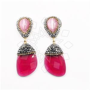 Fashion Gem and Crystals Single Drop Earrings