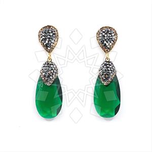 Fashion Gem and Crystals Single Drop Earrings