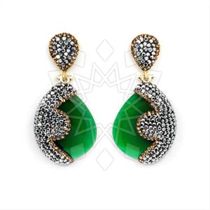 Fashion Gem and Crystals Single Drop Earrings