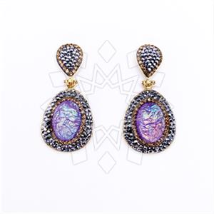 Fashion Gem and Crystals Single Drop Earrings