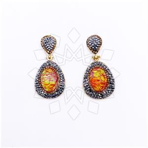 Fashion Gem and Crystals Single Drop Earrings