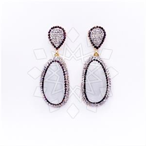 Fashion Gem and Crystals Single Drop Earrings