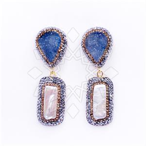 Fashion Gem and Crystals Single Drop Earrings