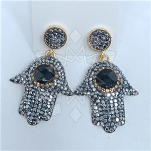 Fashion Gem and Crystals Single Drop Earrings