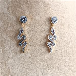 Fashion Gem and Crystals Single Drop Earrings