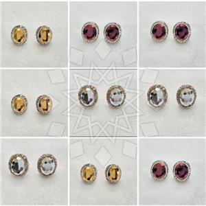 Fashion Gem and Crystals Stud Earrings Package