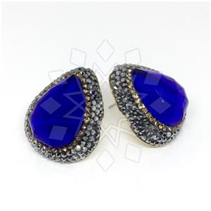 Fashion Gem and Crystals Stud Earrings
