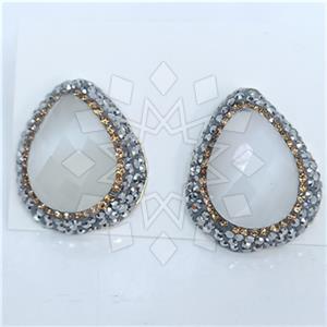 Fashion Gem and Crystals Stud Earrings